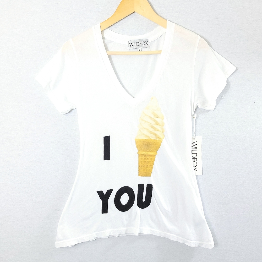 Wildfox Sweet Love Ice Cream Cones V Neck Tee